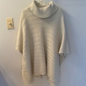 Echo Cream Knit Poncho Sweater